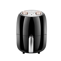 Compact Space Saving Electric Hot Air Fryer Oil-Less Healthy Cooker Timer Temperature Controls 1000-Watts 2.7L Black en oferta
