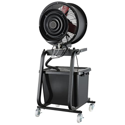 Ventilador de Pedestal Industrial de Alta Velocidad, Ventilador de pie oscilante de 90" con Ruedas, Ventiladores nebulizadores industriales con Tanque características