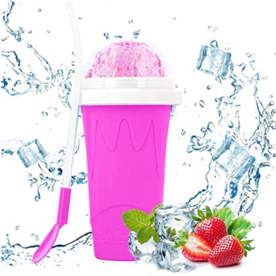 Aocase Slushy Maker Cup Granizadora Maquina Quick Frozen Smoothies Slushy Ice Cream Maker Summer Juice Ice Cream Cup Freeze Portable Squeeze Cup para 