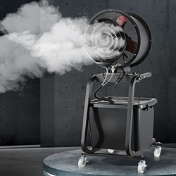 Ventilador nebulizador oscilante de 90", Tanque de Agua Grande de 11 galones, Ventilador de Pedestal Industrial con Ruedas, Ventiladores de pie de Alt características