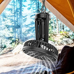 Zgsalvation Ventilador eléctrico 2 en 1 para Acampar al Aire Libre con luz LED de Emergencia, Ventilador Colgante, rotación de 270 °, refrigeración po precio