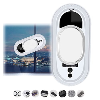 Niczu Limpiador de Ventanas Robótico con Control Remoto, Robot Eléctrico Inteligente de Limpieza de Ventanas 5600 Pa Fuerte Fuerza de Adsorción Adecua