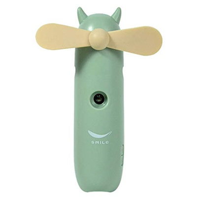 SKED Verano portátil de Carga USB Mini pulverizador de Mano pequeño Ventilador humidificación Estudiante Lindo Dormitorio portátil al Aire Libre/Verde