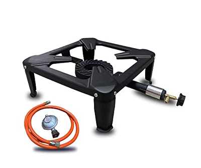 Campata Vulkan - Cocina de gas, 15,4 kW, potente, calidad gastronómica, cocina de gas, incluye manguera y regulador, hornillo de camping y exterior