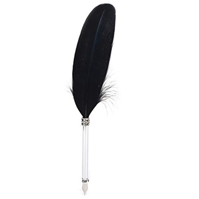 Pluma de Pluma, Pluma de inmersión de Pluma Negra de Acero Inoxidable portátil, Pluma estilográfica Vintage para Regalos de cumpleaños de Oficina de N