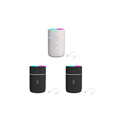 rongweiwang 3 Juegos de humidificador de aire portátil de 220ML, difusor recargable USB, generador de niebla, rociador, contenedor de agua a prueba de