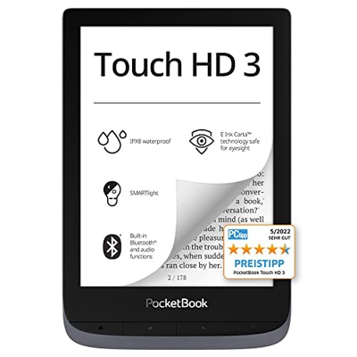 PocketBook Touch HD 3 - Lector de Libros electrónicos (16 GB de Memoria, Pantalla de 6 Pulgadas, Pantalla de Carta electrónica, Smartlight, Wi-Fi, Blu