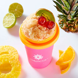 ChillFactor - Máquina de granizado con vaso reutilizable y Pajita incluida, rosa (Bandai CO07722) en oferta