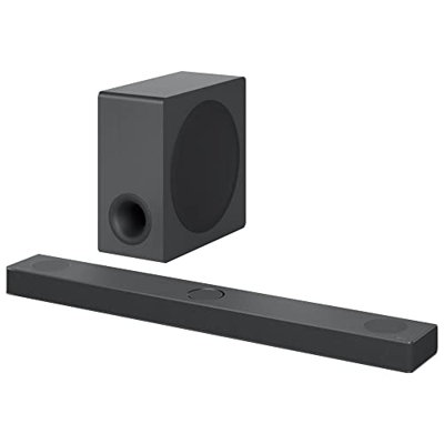 LG S80QY - Barra de sonido Inteligente con 480W de potencia y 3.1.3 canales con triple altavoz Atmos vertical y compatible con altavoces traseros SPQ8