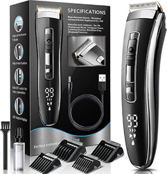 Cortapelos profesional, cortapelos para hombre, eléctrico, set de regalo, recargable por USB, pantalla LCD, soporte para carga rápida precio