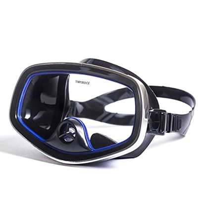 RobinEllis Scuba Free Diving Mascarilla Facial Completa Anti Fugas Vista Amplia Antivaho Snorkel Gafas de Natación Mascarilla,Blue,One Size