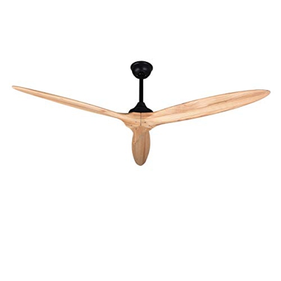 Grandeals Ventilador de Techo Moderno de Madera Maciza de 60 Pulgadas sin luz con Control Remoto Loft sin lámpara Ventilador 220V Ventilador