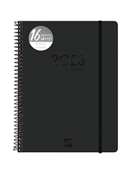 Finocam - Agenda 2022 2023 Ikon 16 meses Semana Vista Vertical Septiembre 2022 - Diciembre 2023 (16 meses) Negro Internacional en oferta