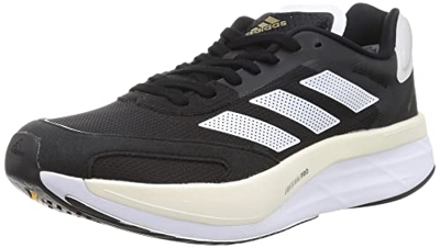 adidas Adizero Boston 10, Running Shoe Hombre, Core Black/Cloud White/Gold Metallic, 46 EU