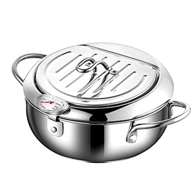 Freidora Mini con colador inoxidable y control de temperatura de acero para el hogar Freidora de cocina, comedor y bar freidora de aire revestimientos
