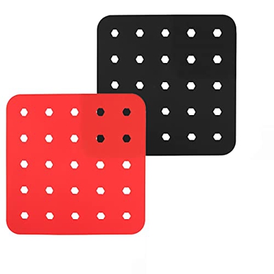 Cesta freidora de silicona reutilizable antiadherente forros de freidora para aire para cocina, comedor y bar, sartenes de aluminio vintage (negro, ro