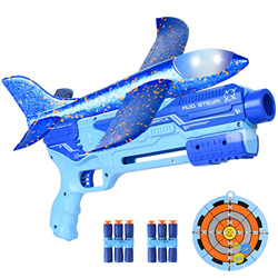 FORMIZON 5 in 1 Avion Juguete, Lanzador de Aviones, Juego de Disparos con Dardos de Espuma, Bolas de Espuma y Blanco de Tiro, Planeador de Espuma Lumi características