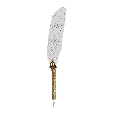 Bolígrafo de Pluma, para Hacer Bricolaje, Bolígrafo de Caligrafía de Pluma, Plumín Grabado de Aleación de Zinc, Operación Simple, Elegante, Vintage, p