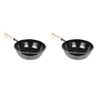 HANABASS Barbacoa de Carbón Grill Ser of 2 Charcoal Burning Pot Barbacue Grill BBQ Grill Burner de Carbón Hogar