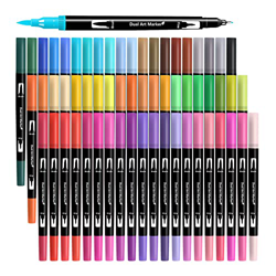 60 Rotuladores Lettering para Principiantes, Rotuladores Punta Pincel, Rotuladores Doble Punta para Colorear para Adultos Libros para Colorear… en oferta