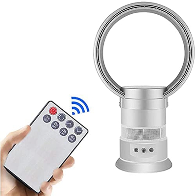 Grandeals Ventilador de Calentador sin aspas, Ventilador de Escritorio sin aspas, Ventilador de refrigeración oscilante silencioso, Temporizador de 1 