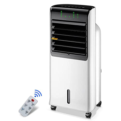 Aire acondicionado portátil, enfriador de aire móvil con función purificación aire, 4 en 1 ventilador humidificación control remoto, 800 m³/h, 110 W,  características