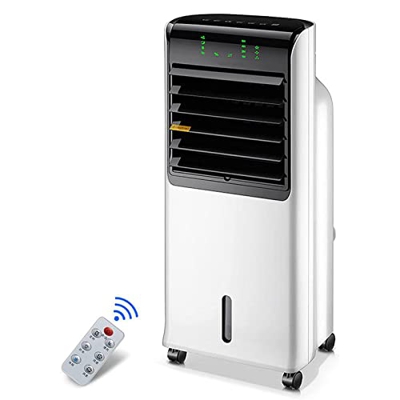 Aire acondicionado portátil, enfriador de aire móvil con función purificación aire, 4 en 1 ventilador humidificación control remoto, 800 m³/h, 110 W, 