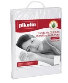 Funda de colchón microfibra 100% poliéster con acabado transpirable de Aloe Vera, 150cm. PIKOLIN.