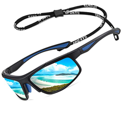 Perfectmiaoxuan Gafas de sol polarizadas Hombre Mujer Conduciendo Ciclismo Pescar Escalada Marco irrompible TR90 Correa para gafas deportivas Cordón c características
