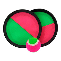 AC - Paletas y Bola de Velcro, Juego de Pelota de Velcro, Juego de Pelota para Actividades al Aire Libre. Color Verde Rojo y Negro 18,5 x 1,5 cm en oferta