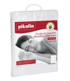 Funda de colchón microfibra 100% poliéster con acabado transpirable de Aloe Vera, 105cm. PIKOLIN
