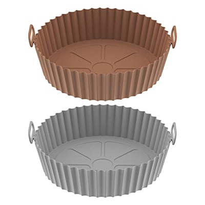 Ctzrzyt Olla de Silicona para Airfryer Accesorios Reutilizables de Freidora de Aire Cesta para Hornear Plato de Pizza Olla de Parrilla Herramientas pa
