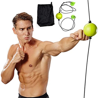 AUTOSwpozo Bola de perforación de Doble Extremo: Bola de Reflejo de Boxeo para coordinación de Ojo Manual, Equipo de Boxeo para Entrenar en el hogar R