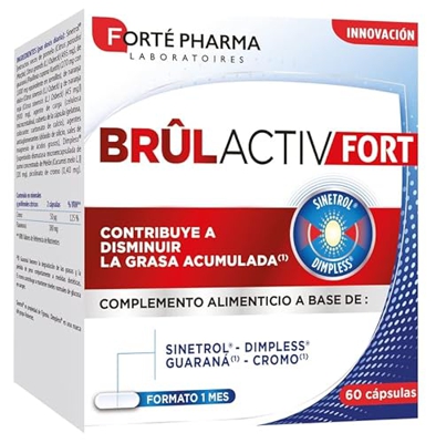 BRÛLACTIV FORT es un complemento alimenticio a base de Sinetrol®, Dimpless®, guaraná y cromo.