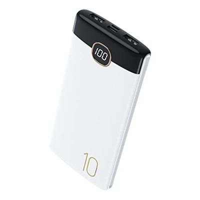 Power Bank 10000mAh Portable Power Power Bank Cargador de batería externa para cargador portátil, compatible con smartphones, tablets y más, color bla