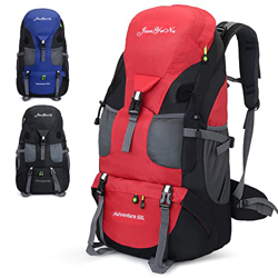 jianyana Mochila de Senderismo 50L con Cubierta de lluvia, Mochila Impermeable al Aire Libre Trekking Viaje Camping Escalada Mochila para Hombres Muje en oferta