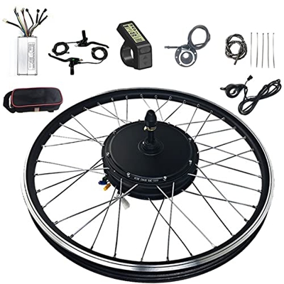 Amick Kit de conversión de Bicicleta eléctrica de 48V y 1500W con Pantalla de KT-LCD4, Rueda Trasera del Kit de conversión de Bicicleta eléctrica, Mot