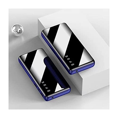 Power Bank Espejo Pantalla Digital Grande 80000mAh con Cargador Móvil Ligero Portátil Portátil Rápido Móvil Smartphones Tablets y Más Azul