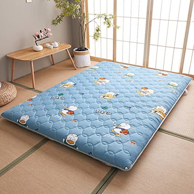 Colchón de Futón de Piso, 10cm Espesar Alta Densidad Tatami Japones de Colchón Plegable para Invierno Verano-Firmeza Media-Confortable Transpirable-An
