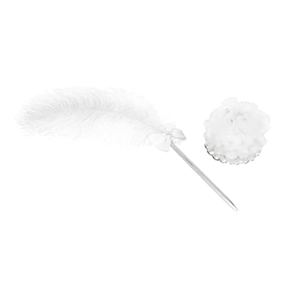 perfk Bolígrafo de Registro de Bodas, Pluma Blanca romántica, Juego de bolígrafos para Invitados, bolígrafo de Firma de Plumas para Ceremonia de Boda,