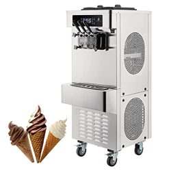 BeFormed Máquina De Helado Suave Comercial De 20-28 L/H, 2+1 Sabores Soft Serv Ice Cream Machine con Dos Toppers De 6 litros, 2200 W Frozen Yogurt Mak características