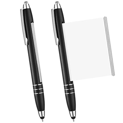 2 Piezas Bolígrafos con Hoja de Chuleta Bolígrafo de Bola Retráctil de Metal con Recambios Azules para Escritura Regalo para Amigos Estudiantes Profes