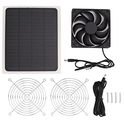 Kit de ventilador de panel de ventilación solar de 10W Ventilador de enfriamiento a prueba de agua para el invernadero de la casa de pollo del perro V