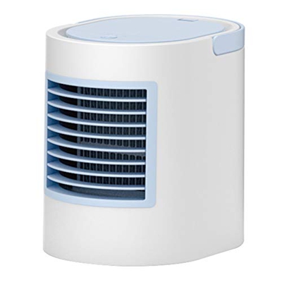 GVFTG Ventilador De Aire Acondicionado Ovalado Pequeño Refrigerador De Aire Mini De Escritorio Pequeño Ventilador Pequeño con Luz Nocturna,Azul