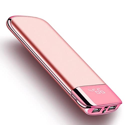 Power Bank - Cargador de batería portátil para teléfono móvil, cargador portátil, compatible con smartphones, tablets y más, color oro rosa
