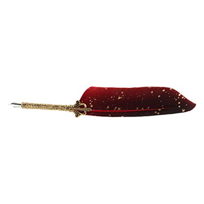 Pwshymi Pluma de Ave, Kit de Pluma de Caligrafía Suavizar la Escritura Estilo Vintage para la Escuela para la Oficina para el Hogar(Rojo)