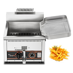 YLWJ Freidora eléctrica con Cesta y Tapa, freidora Comercial de Acero Inoxidable con Control de Temperatura y válvula de Drenaje de Aceite para panade características