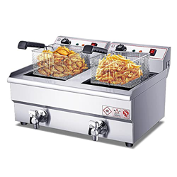 YLWJ Freidora eléctrica Comercial con Cesta, freidora de encimera de Gran Capacidad, Control de Temperatura de 60~200 ℃, Uso en la Cocina del Restaura características