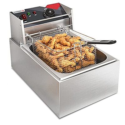 YLWJ Freidora de Acero Inoxidable de 10 litros y 2500 W, freidora eléctrica Comercial, freidora de Aceite con Control de Temperatura para Restaurante 
