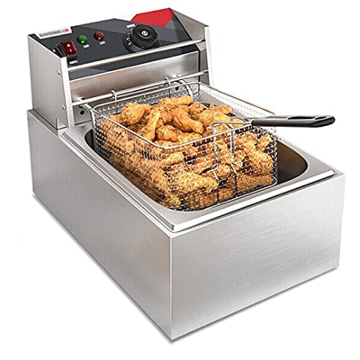 YLWJ Freidora de Acero Inoxidable de 10 litros y 2500 W, freidora eléctrica Comercial, freidora de Aceite de encimera con Control de Temperatura para 